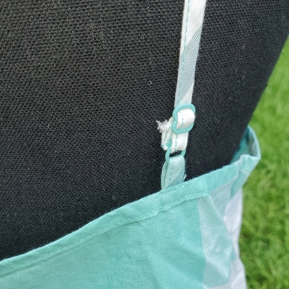 OLD NAVY Spaghetti Stripe Aqua & White Block Tanktop - Size Small - Picture 3 of 5